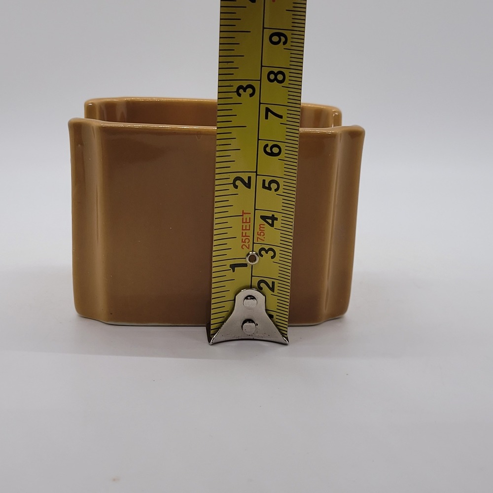 Hall China 716 Vintage Tan Ceramic Sugar Packet Holder Caddy Made in USA - Picture 7 of 9